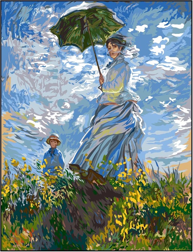 Margot # 152.43 La femme  l'ombrelle, d'aprs Monet